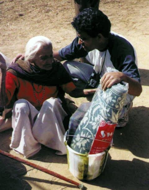 This grandmother who had lost everything in the quake was very thankful for the comfort and supplies we gave her.