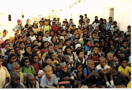 An appreciative children's audience in Western Algeria